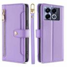 For Infinix Note 40 5G Sheep Texture Cross-body Zipper Wallet Leather Phone Case(Purple) - 1