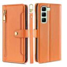 For Infinix Hot 50 4G Sheep Texture Cross-body Zipper Wallet Leather Phone Case(Orange) - 1