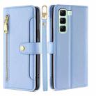 For Infinix Hot 50 4G Sheep Texture Cross-body Zipper Wallet Leather Phone Case(Blue) - 1