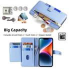 For Infinix Hot 50 4G Sheep Texture Cross-body Zipper Wallet Leather Phone Case(Blue) - 3