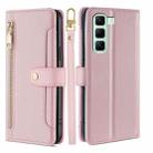 For Infinix Hot 50 4G Sheep Texture Cross-body Zipper Wallet Leather Phone Case(Pink) - 1