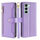 For Infinix Hot 50 4G Sheep Texture Cross-body Zipper Wallet Leather Phone Case(Purple) - 1