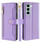 For Infinix Hot 50 5G Sheep Texture Cross-body Zipper Wallet Leather Phone Case(Purple) - 1