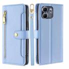 For Infinix Hot 50i 4G Sheep Texture Cross-body Zipper Wallet Leather Phone Case(Blue) - 1