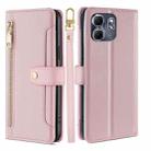 For Infinix Hot 50i 4G Sheep Texture Cross-body Zipper Wallet Leather Phone Case(Pink) - 1