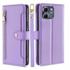 For Infinix Hot 50i 4G Sheep Texture Cross-body Zipper Wallet Leather Phone Case(Purple) - 1