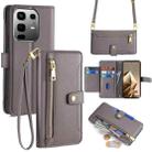 For Infinix Note 50 4G Sheep Texture Cross-body Zipper Wallet Leather Phone Case(Grey) - 1