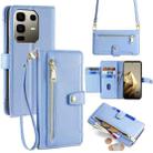 For Infinix Note 50 Pro+ 5G Sheep Texture Cross-body Zipper Wallet Leather Phone Case(Blue) - 1