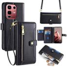For Infinix Note 50s 5G Sheep Texture Cross-body Zipper Wallet Leather Phone Case(Black) - 1