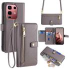 For Infinix Note 50s 5G Sheep Texture Cross-body Zipper Wallet Leather Phone Case(Grey) - 1