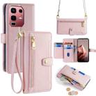 For Infinix Note 50s 5G Sheep Texture Cross-body Zipper Wallet Leather Phone Case(Pink) - 1