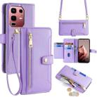 For Infinix Note 50s 5G Sheep Texture Cross-body Zipper Wallet Leather Phone Case(Purple) - 1