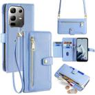 For Infinix Note 50x 5G Sheep Texture Cross-body Zipper Wallet Leather Phone Case(Blue) - 1