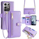 For Infinix Note 50x 5G Sheep Texture Cross-body Zipper Wallet Leather Phone Case(Purple) - 1
