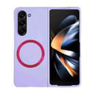 For Samsung Galaxy Z Fold5 Skin Feel Magsafe Magnetic Shockproof PC Phone Case(Purple) - 1
