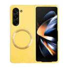 For Samsung Galaxy Z Fold5 Skin Feel Magsafe Magnetic Shockproof PC Phone Case(Yellow) - 1