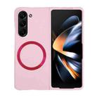 For Samsung Galaxy Z Fold5 Skin Feel Magsafe Magnetic Shockproof PC Phone Case(Pink) - 1