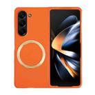 For Samsung Galaxy Z Fold5 Skin Feel Magsafe Magnetic Shockproof PC Phone Case(Orange) - 1