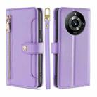 For Realme 11 Pro / 11 Pro+ 5G Sheep Texture Cross-body Zipper Wallet Leather Phone Case(Purple) - 1