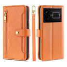 For Realme GT5 240W Sheep Texture Cross-body Zipper Wallet Leather Phone Case(Orange) - 1