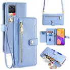 For Realme 8 / 8 Pro Sheep Texture Cross-body Zipper Wallet Leather Phone Case(Blue) - 1