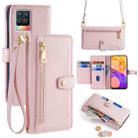 For Realme 8 / 8 Pro Sheep Texture Cross-body Zipper Wallet Leather Phone Case(Pink) - 1