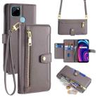 For Realme C21Y Sheep Texture Cross-body Zipper Wallet Leather Phone Case(Grey) - 1