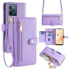 For Realme C31 Sheep Texture Cross-body Zipper Wallet Leather Phone Case(Purple) - 1