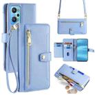 For Realme GT Neo 2 5G Sheep Texture Cross-body Zipper Wallet Leather Phone Case(Blue) - 1