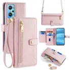 For Realme GT Neo 2 5G Sheep Texture Cross-body Zipper Wallet Leather Phone Case(Pink) - 1