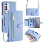 For Realme GT Master Sheep Texture Cross-body Zipper Wallet Leather Phone Case(Blue) - 1