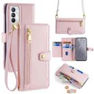 For Realme GT Master Sheep Texture Cross-body Zipper Wallet Leather Phone Case(Pink) - 1