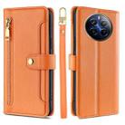 For Realme 12 Pro 5G Sheep Texture Cross-body Zipper Wallet Leather Phone Case(Orange) - 1