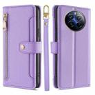 For Realme 12 Pro 5G Sheep Texture Cross-body Zipper Wallet Leather Phone Case(Purple) - 1