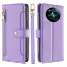 For Realme 12+ 5G Sheep Texture Cross-body Zipper Wallet Leather Phone Case(Purple) - 1
