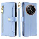 For Realme GT5 Pro 5G Sheep Texture Cross-body Zipper Wallet Leather Phone Case(Blue) - 1