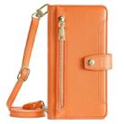 For Realme C61 4G Sheep Texture Cross-body Zipper Wallet Leather Phone Case(Orange) - 2