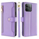 For Realme GT Neo6 SE Sheep Texture Cross-body Zipper Wallet Leather Phone Case(Purple) - 1