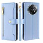 For Realme 13 Pro 5G Sheep Texture Cross-body Zipper Wallet Leather Phone Case(Blue) - 1