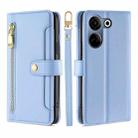 For Tecno Camon 20 Pro 4G Lite Sheep Texture Cross-body Zipper Wallet Leather Phone Case(Blue) - 1