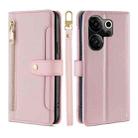 For Tecno Camon 20 Premier 5G Lite Sheep Texture Cross-body Zipper Wallet Leather Phone Case(Pink) - 1