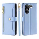 For Tecno Camon 20 Pro 5G Lite Sheep Texture Cross-body Zipper Wallet Leather Phone Case(Blue) - 1