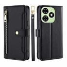 For Tecno Spark Go 2024 Lite Sheep Texture Cross-body Zipper Wallet Leather Phone Case(Black) - 1