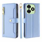 For Tecno Spark Go 2024 Lite Sheep Texture Cross-body Zipper Wallet Leather Phone Case(Blue) - 1
