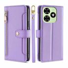 For Tecno Spark Go 2024 Lite Sheep Texture Cross-body Zipper Wallet Leather Phone Case(Purple) - 1