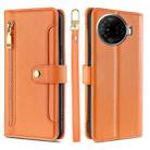 For Tecno Camon 30 Pro 5G Sheep Texture Cross-body Zipper Wallet Leather Phone Case(Orange) - 1