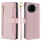 For Tecno Camon 30 Pro 5G Sheep Texture Cross-body Zipper Wallet Leather Phone Case(Pink) - 1