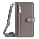 For Tecno Camon 30 Sheep Texture Cross-body Zipper Wallet Leather Phone Case(Grey) - 2