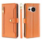 For Sharp Aquos sense8 Lite Sheep Texture Cross-body Zipper Wallet Leather Phone Case(Orange) - 1