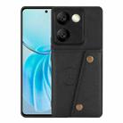 For vivo Y100 / T2 India Double Buckle Card Slots Magnetic Phone Case(Black) - 1